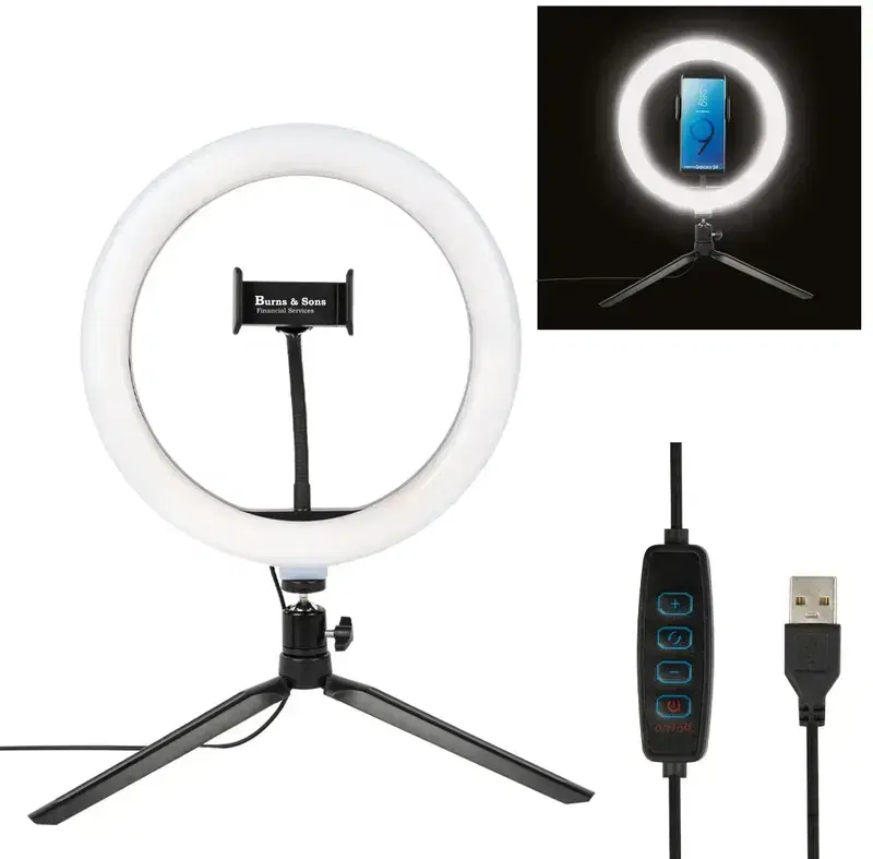 LED Ring Light With Phone Holder - 10"