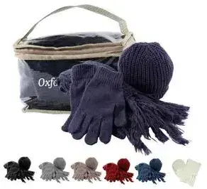 4 Piece Winter Knit Set W/ Bag