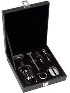 7-Piece Leatherette Wine Set