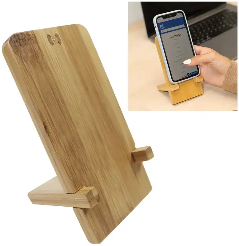 Bamboo Wireless Charger Phone Stand