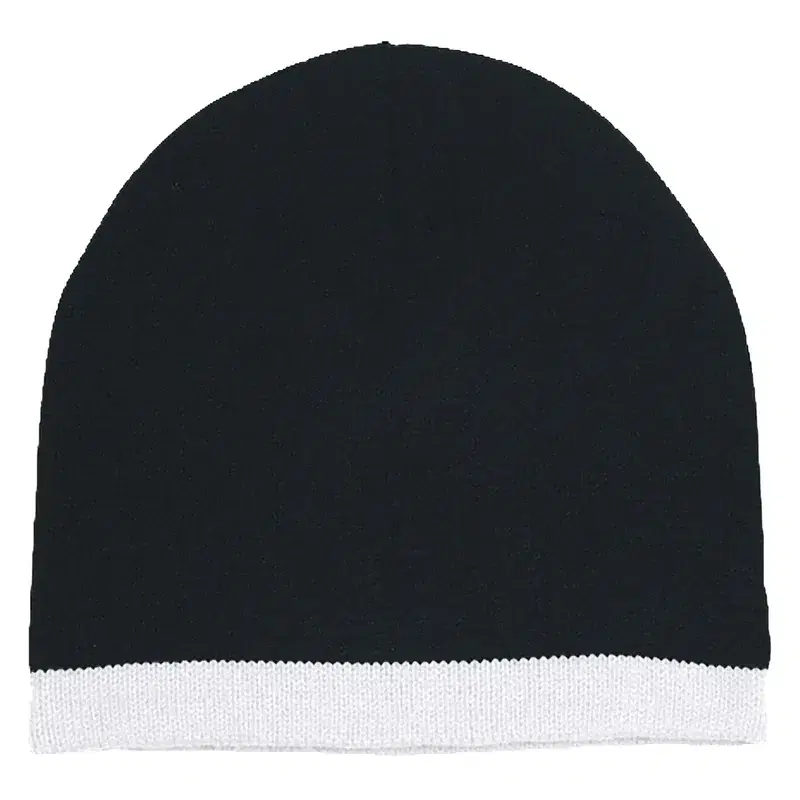 Imprinted Knit Beanie With Stripe