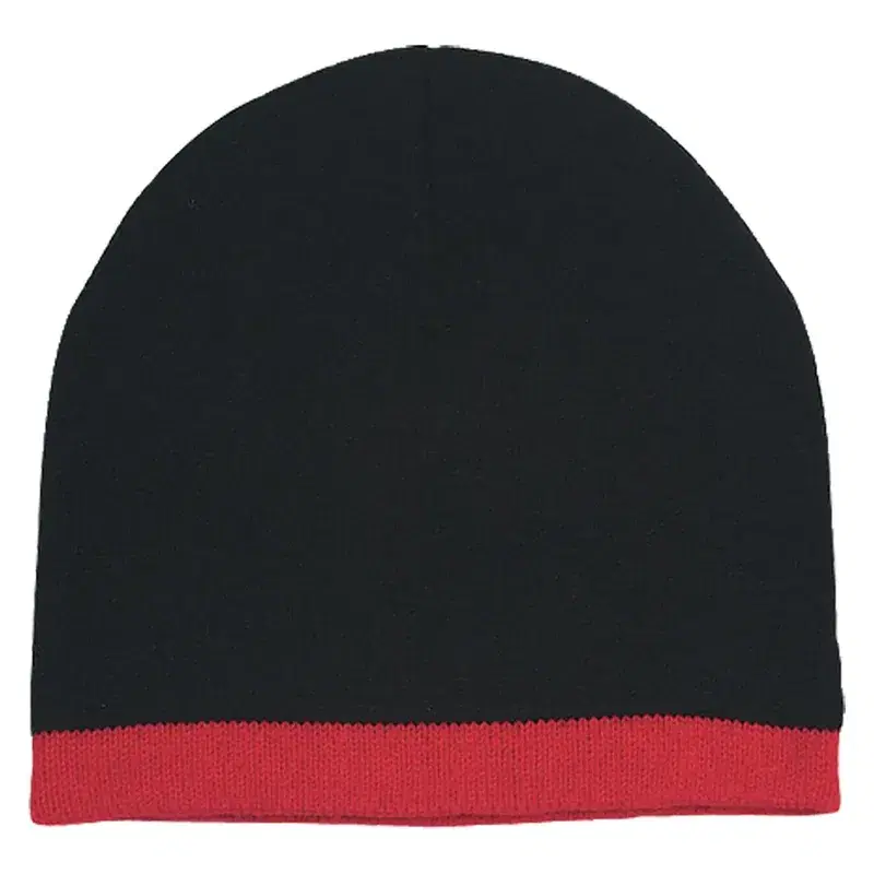 Imprinted Knit Beanie With Stripe