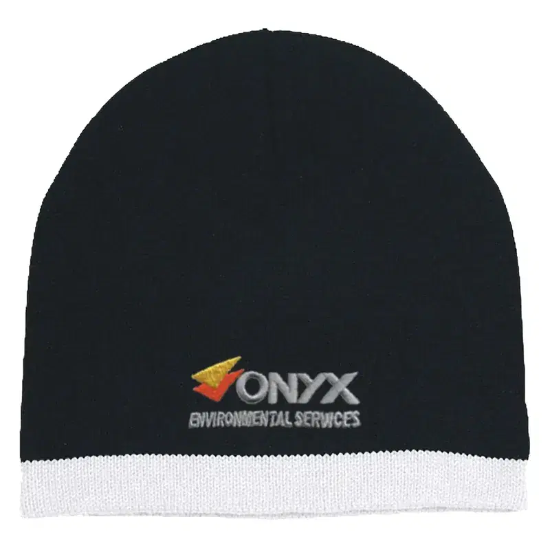 Imprinted Knit Beanie With Stripe