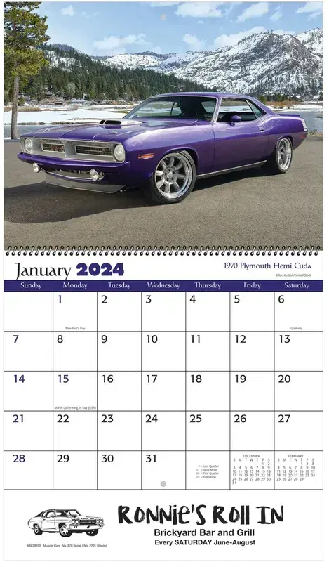 Muscle Cars Wall Calendar - Spiral: 2023