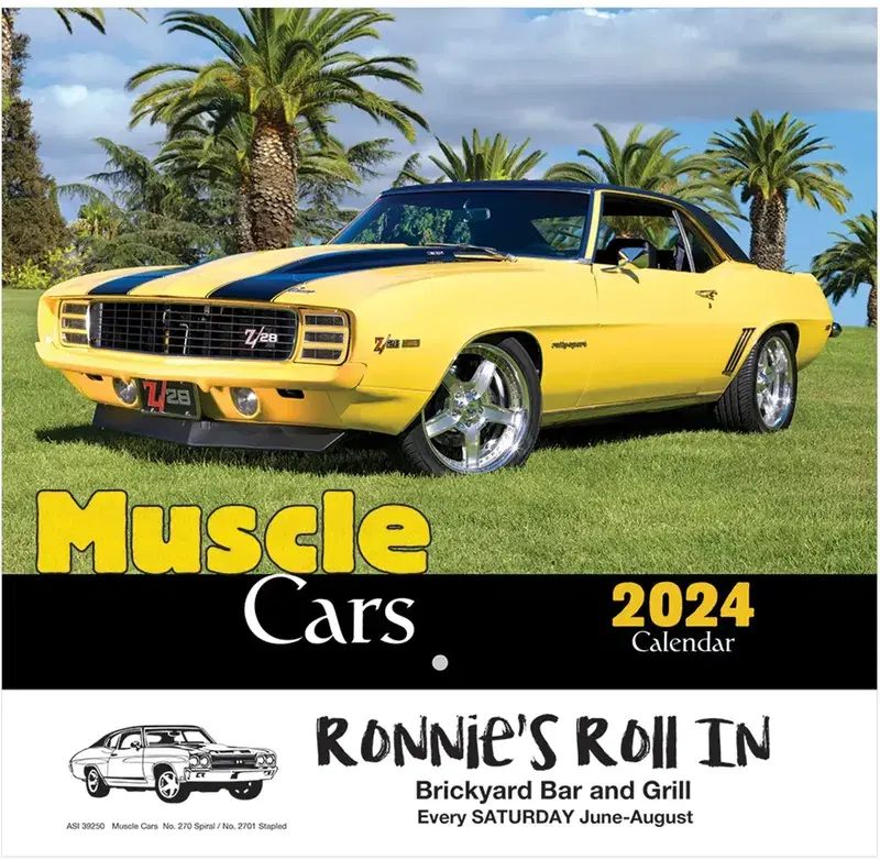 Muscle Cars Wall Calendar - Stapled: 2023