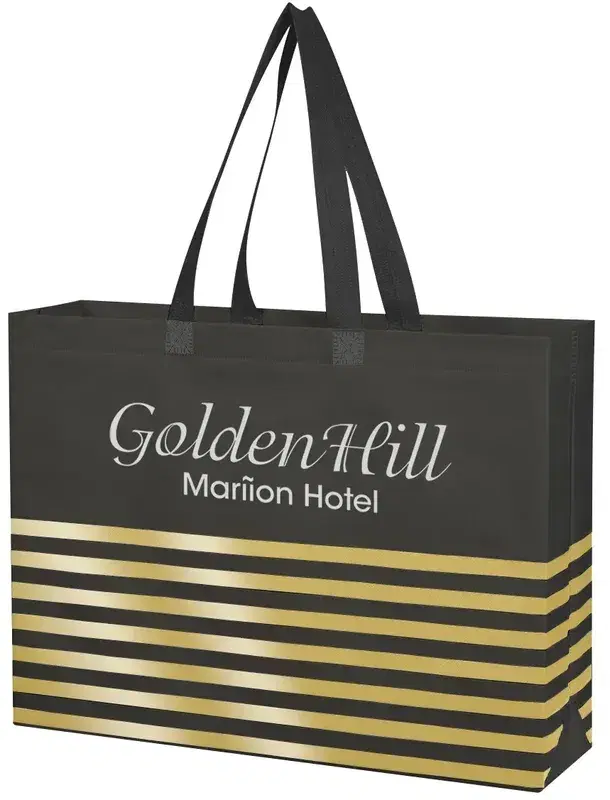 Non-Woven Horizontal Stripe Tote Bag