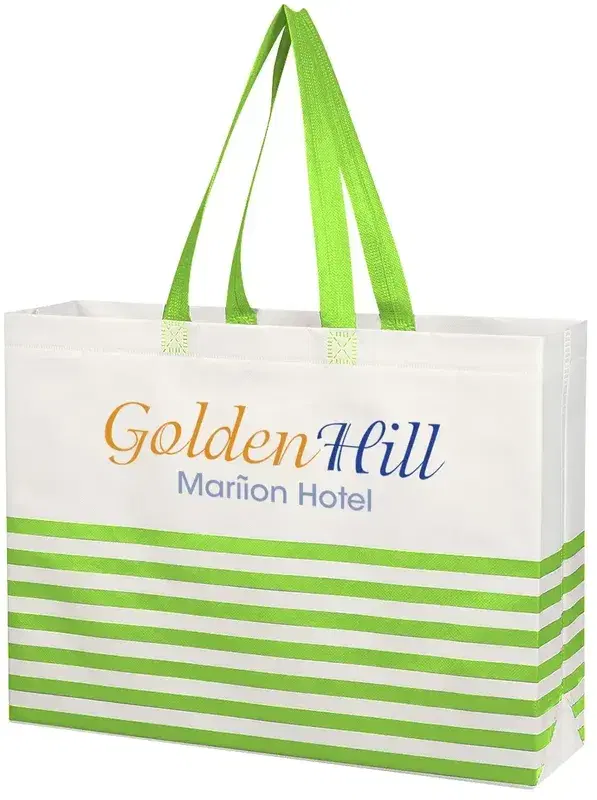 Non-Woven Horizontal Stripe Tote Bag