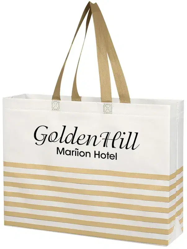 Non-Woven Horizontal Stripe Tote Bag