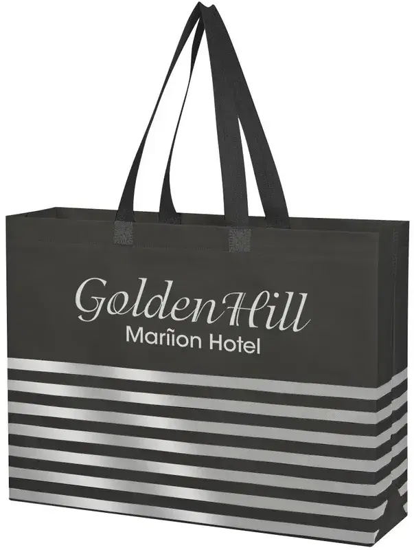 Non-Woven Horizontal Stripe Tote Bag
