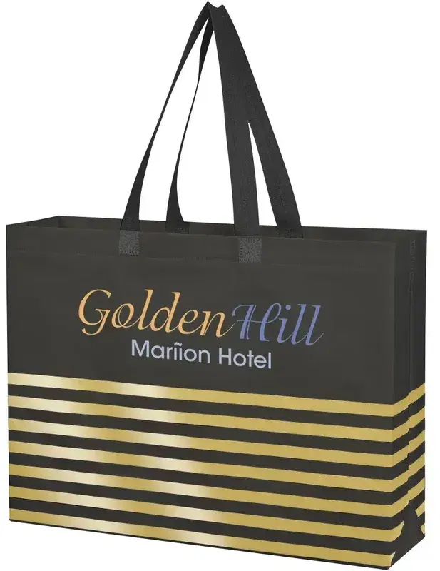 Non-Woven Horizontal Stripe Tote Bag