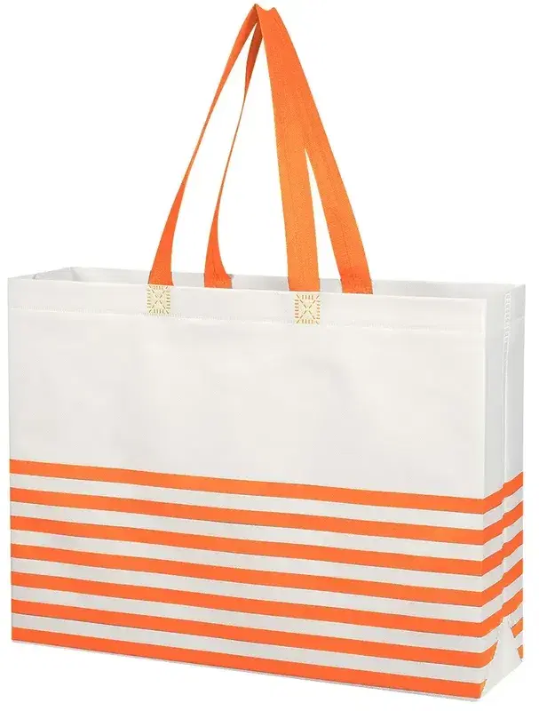 Non-Woven Horizontal Stripe Tote Bag