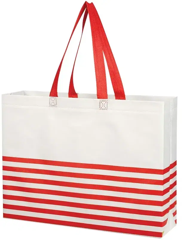 Non-Woven Horizontal Stripe Tote Bag