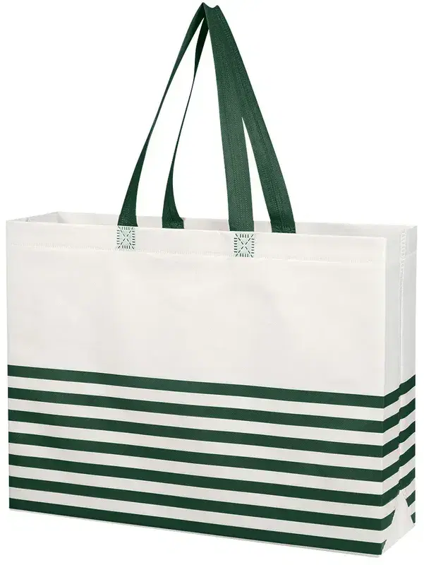 Non-Woven Horizontal Stripe Tote Bag