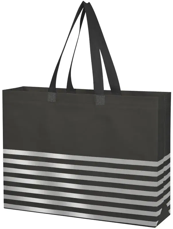 Non-Woven Horizontal Stripe Tote Bag