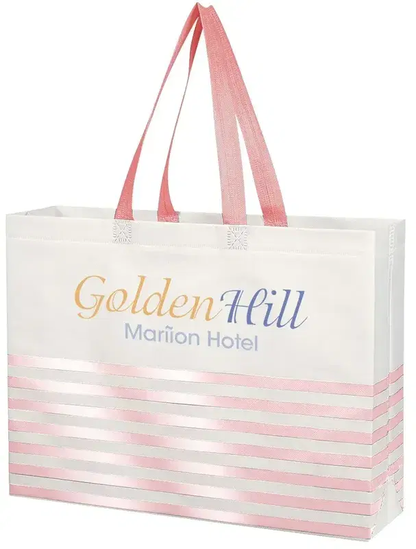 Non-Woven Horizontal Stripe Tote Bag