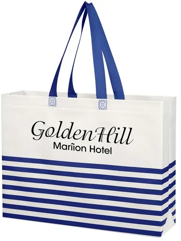 Non-Woven Horizontal Stripe Tote Bag
