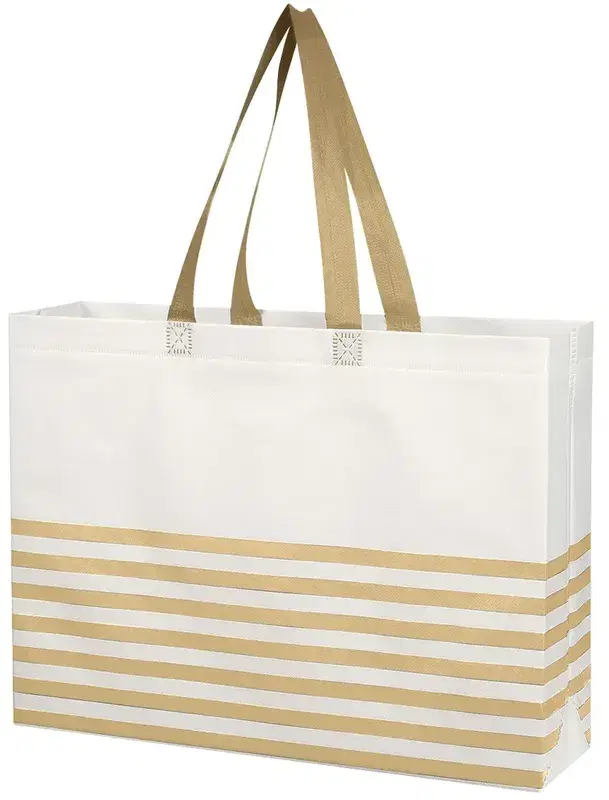 Non-Woven Horizontal Stripe Tote Bag