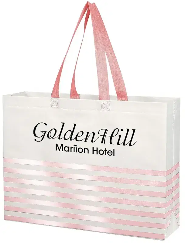 Non-Woven Horizontal Stripe Tote Bag