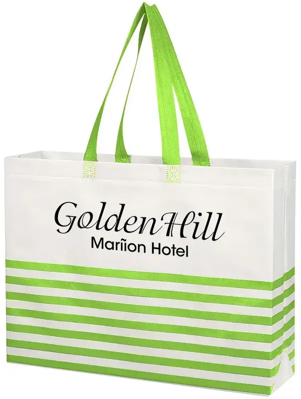 Non-Woven Horizontal Stripe Tote Bag