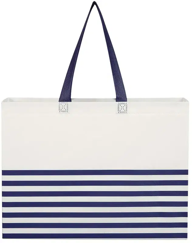 Non-Woven Horizontal Stripe Tote Bag