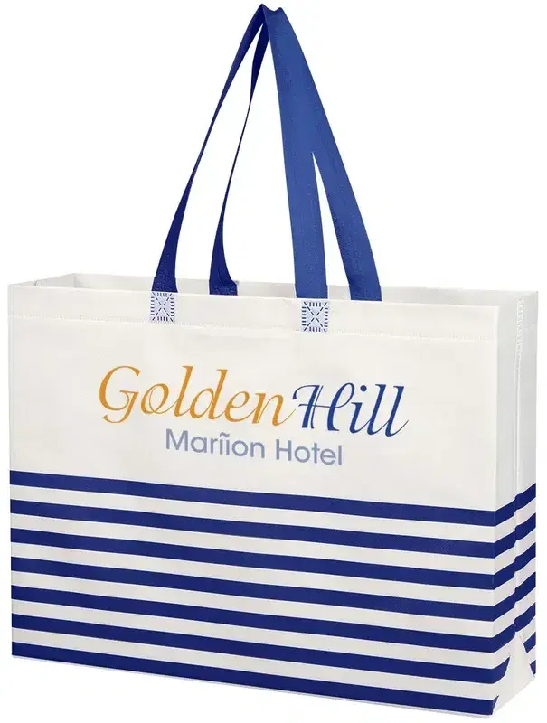 Non-Woven Horizontal Stripe Tote Bag