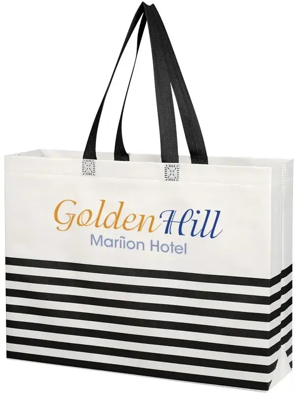 Non-Woven Horizontal Stripe Tote Bag