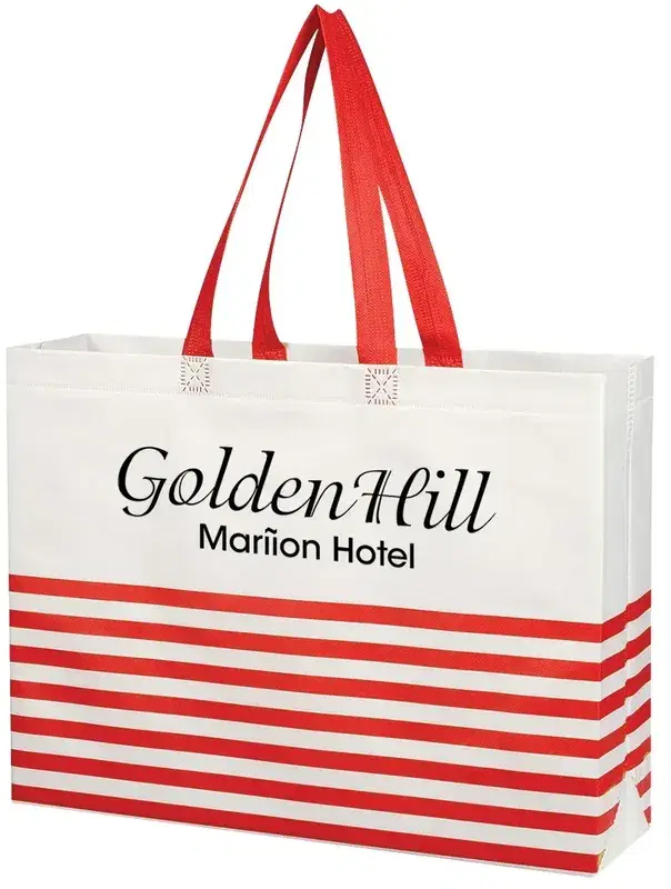 Non-Woven Horizontal Stripe Tote Bag