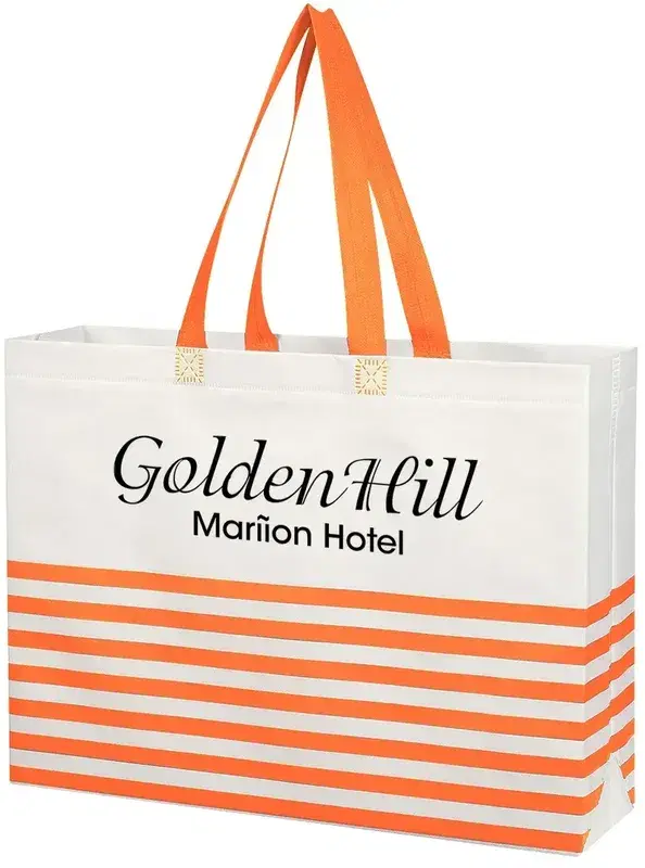 Non-Woven Horizontal Stripe Tote Bag