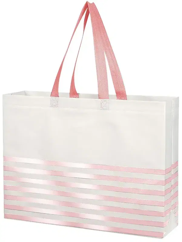 Non-Woven Horizontal Stripe Tote Bag
