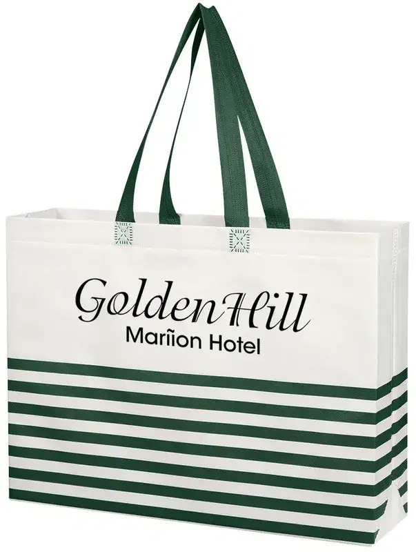 Non-Woven Horizontal Stripe Tote Bag