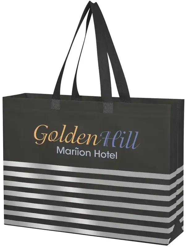 Non-Woven Horizontal Stripe Tote Bag
