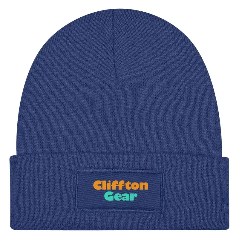 Logo Patch Knit Beanie With Cuff