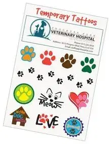 Custom Printed Pet Theme Temporary Tattoos