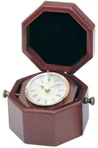 Rosewood Finish Clock w/Swiveling Knobs