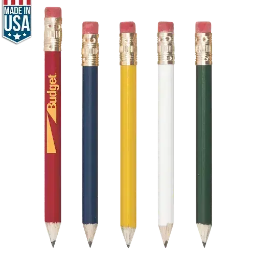 Round Wooden Golf Pencil With Eraser