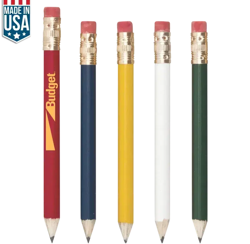 Round Wooden Golf Pencil With Eraser