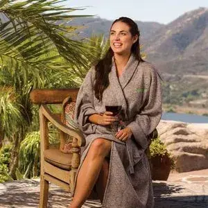 Sweater knit shawl collar robe