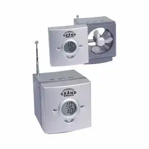 USB Powered Desktop Fan/ Clock Radio