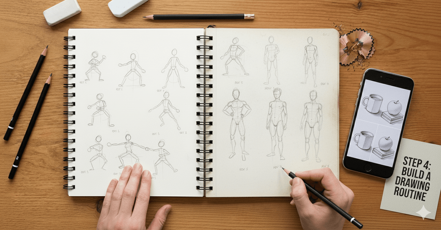 Step 4 Build a daily drawing routine to learn how to draw faster.png