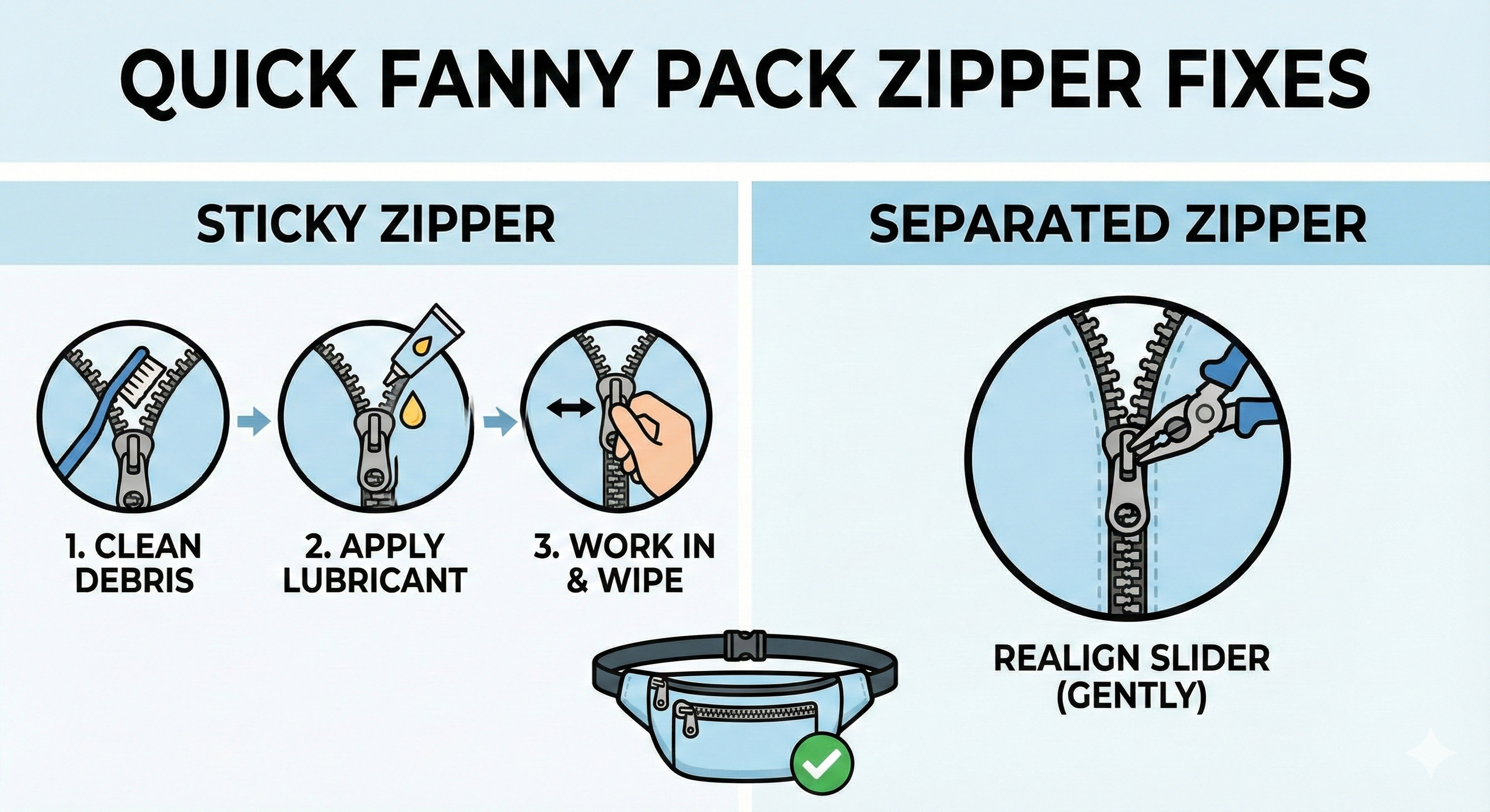 How to fix Fanny Pack Zipper Repair