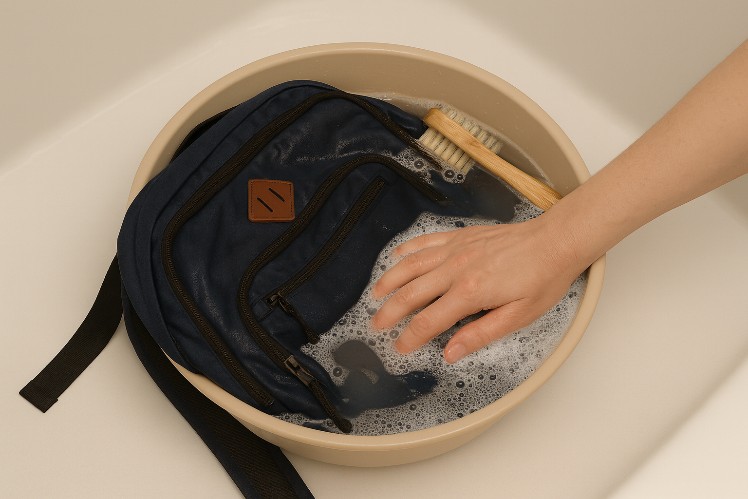 Step 4 Wash the Backpack (Hand Washing)
