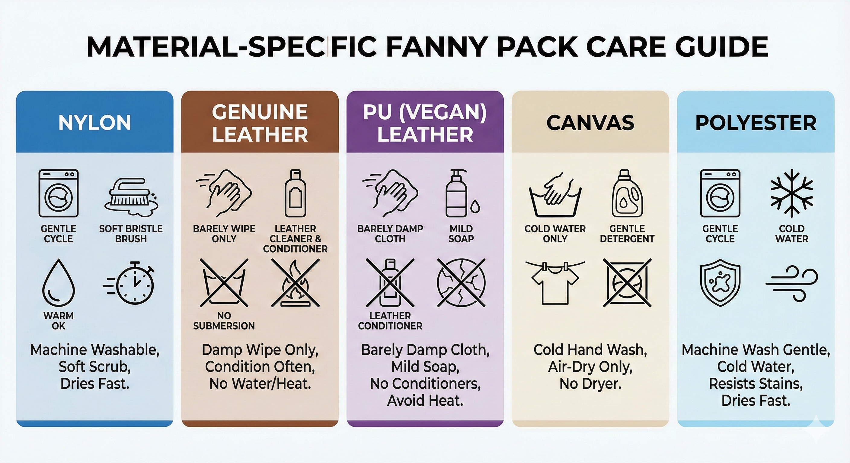 How to Clean Different Fanny Pack Materials