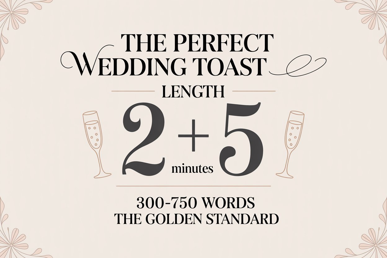 ideal wedding toast length is between 2 to 5 minutes