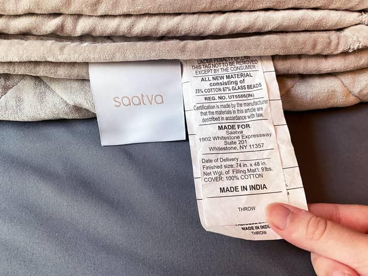 saatva weighted blanket tag min